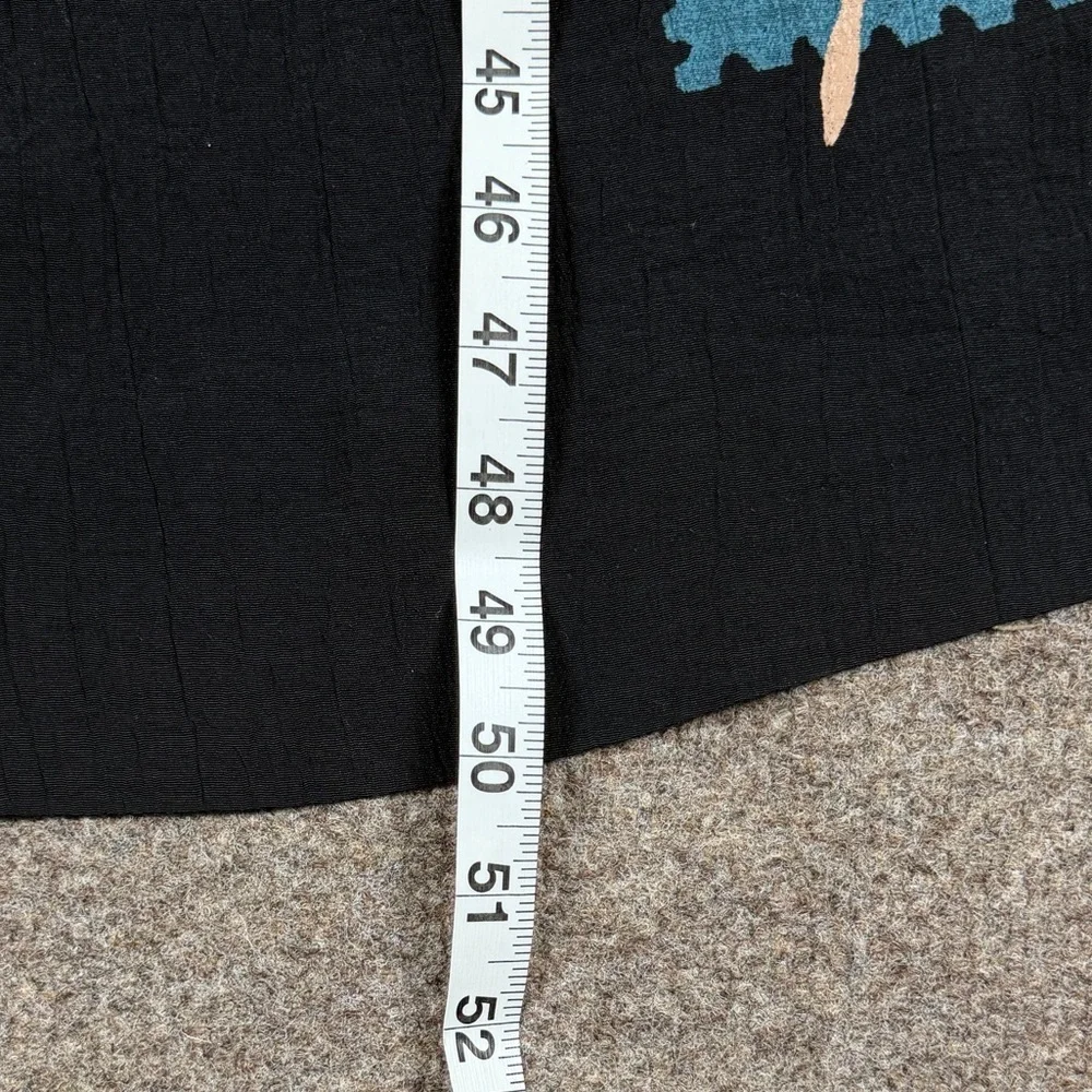 Vintage 90s Black Sleeveless Midi Shift Dress Women’s 14 Crinkle Gauzy Fairycore - Picture 10 of 10